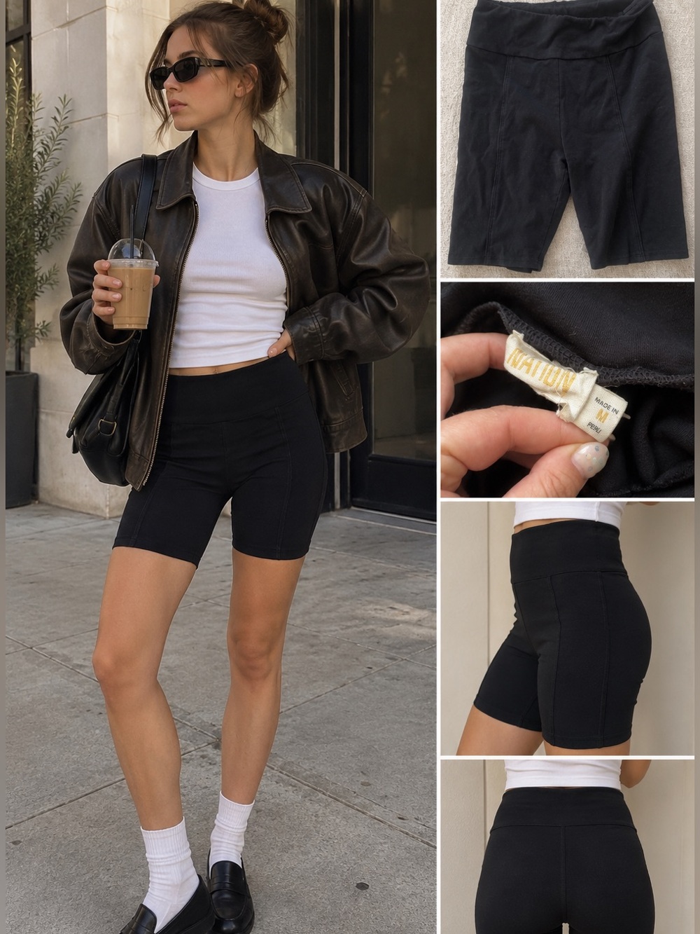 Nation LTD Black High-Rise Bike Shorts